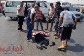 مصرع شخص فى حادث اصطدامه بسيارة ميكروباص بالقرب من محطة الشعراوي بالمحلة الكبري